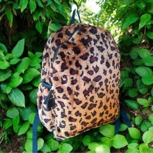 WONDER NATION Faux Fur Animal Print Large Backpack